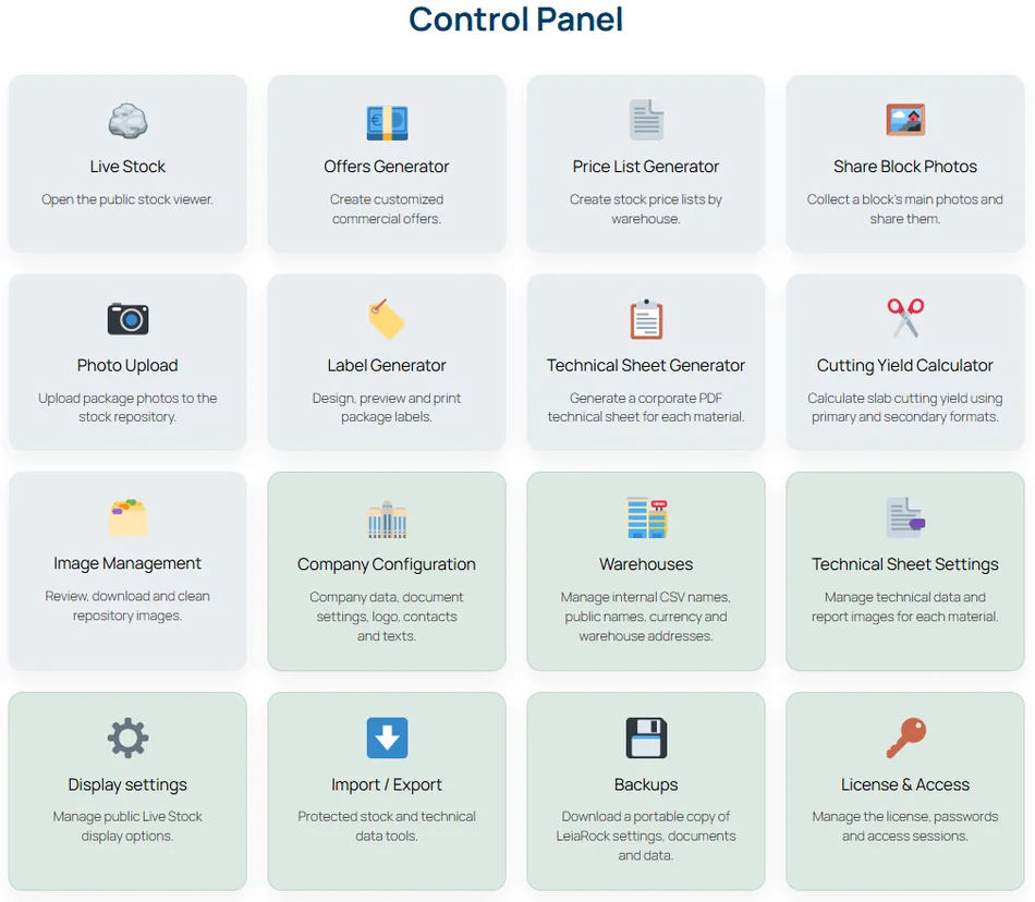 LeiaRock Control Panel